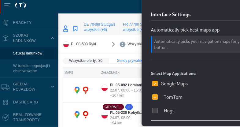 Favourite Maps interface preview
