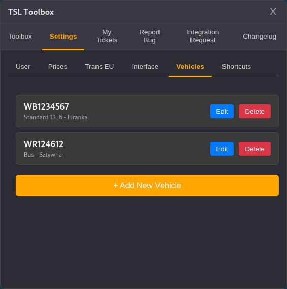 Vehicle Management interface preview